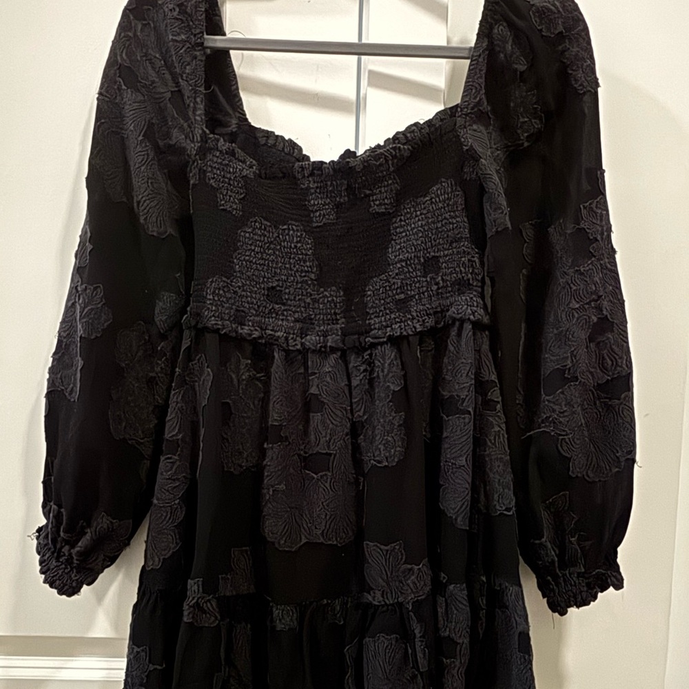 Wilfred Aritzia black Textured Knit mini dress
